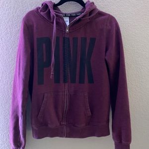 Victoria’s Secret Pink burgundy Zip-Up Hoodie